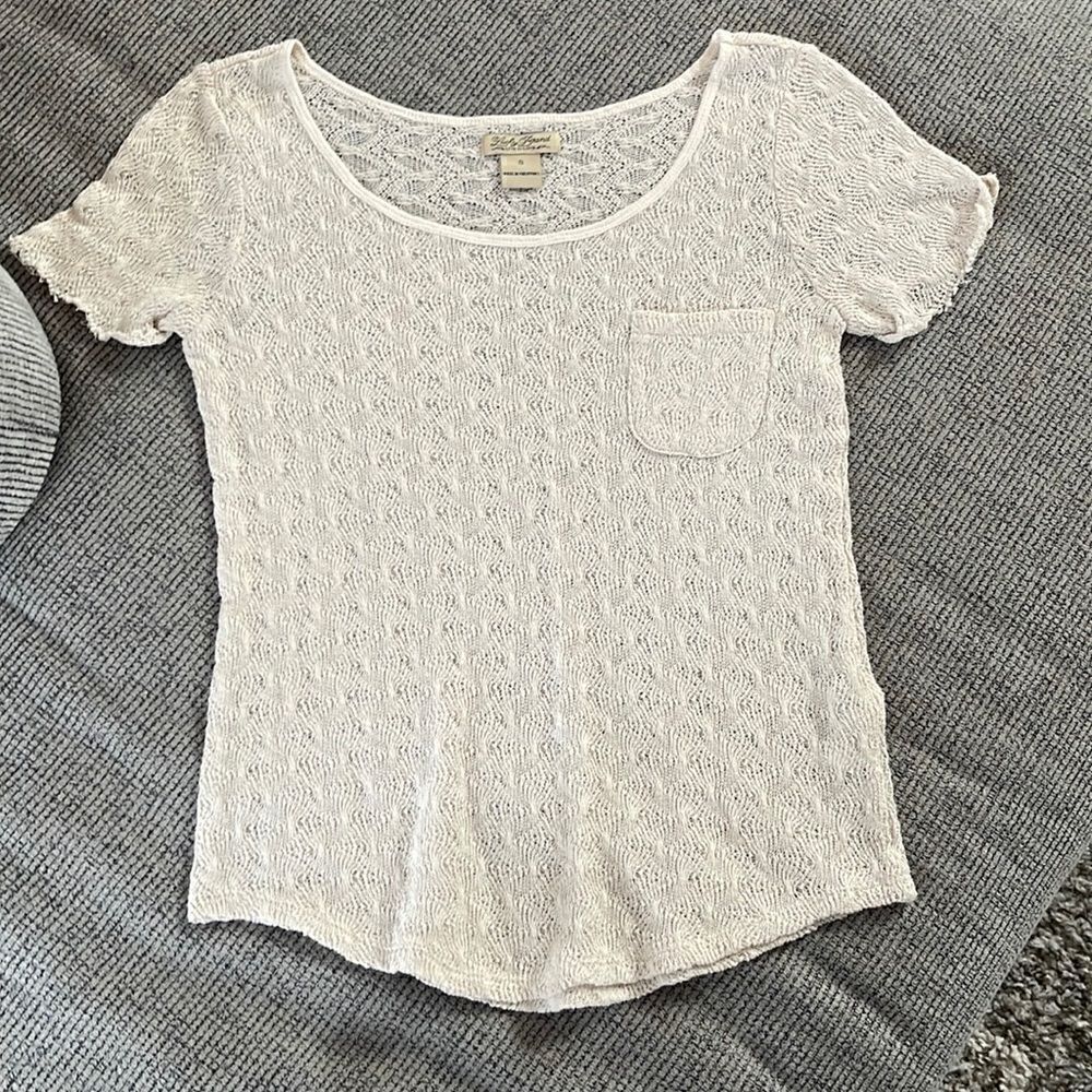 Lucky Brand ladies top, size small, cream, fine lace